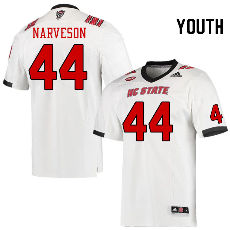 Youth #44 Brayden Narveson North Carolina State Wolfpacks College Football Jerseys Stitched-White